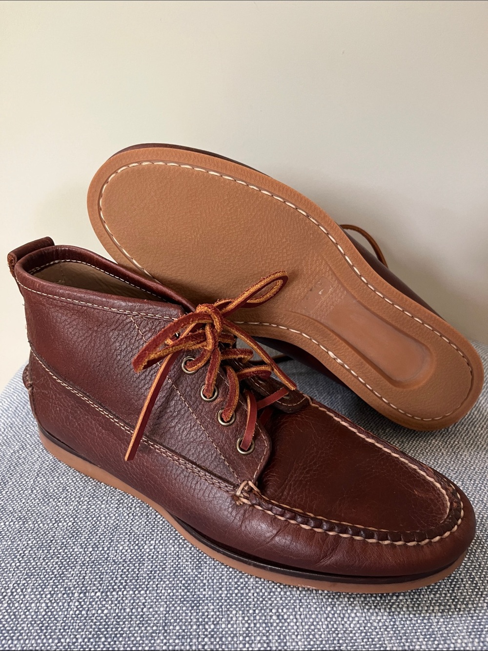 LL Bean Jackman Ranger Moc Ankle Boots Lace Up Leather Signature 281251